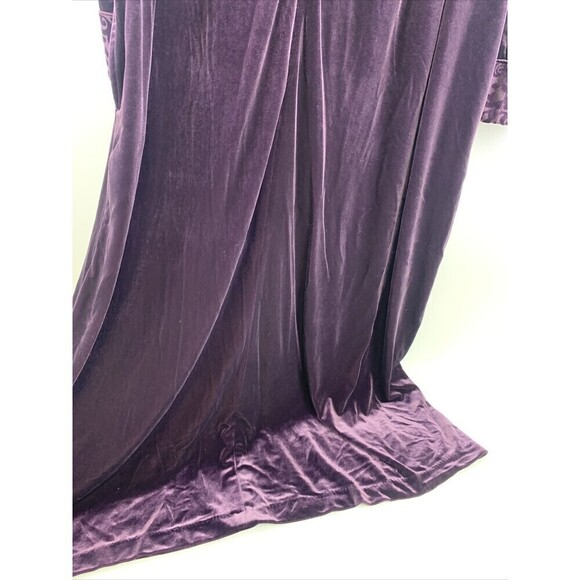 Adonna Robe Lounger Velvet Velour Purple Soft Half Zip Collared Long Women Small - Picture 5 of 15
